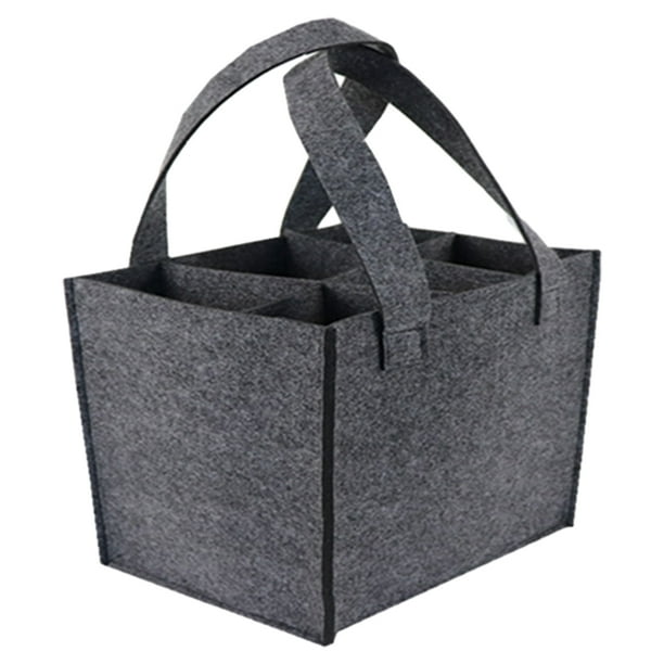 Bolsa para botellas de vino Naiovety de fieltro gris