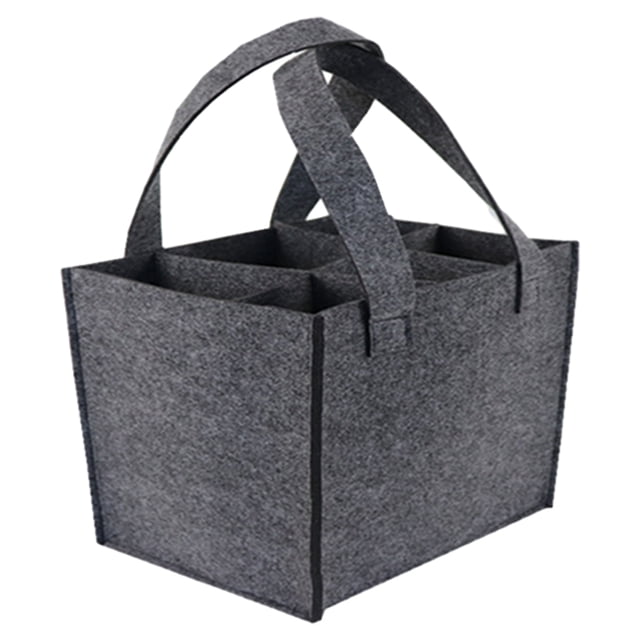 Injueey Portador de vino de fieltro Premium de regalo exquisito para amantes del vino bolso protector de vino de cerveza resistente Almacenamiento y organización del hogar Gris