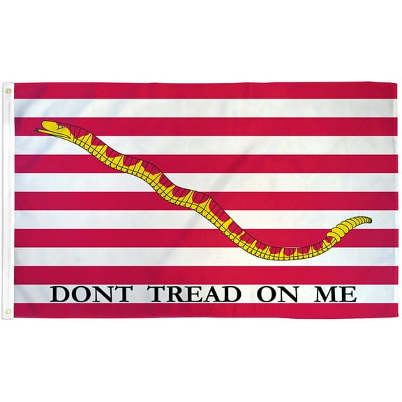 First Navy Jack Flag 2X3 Don't Tread on Me US American PRINTED NYLON Flag 150D