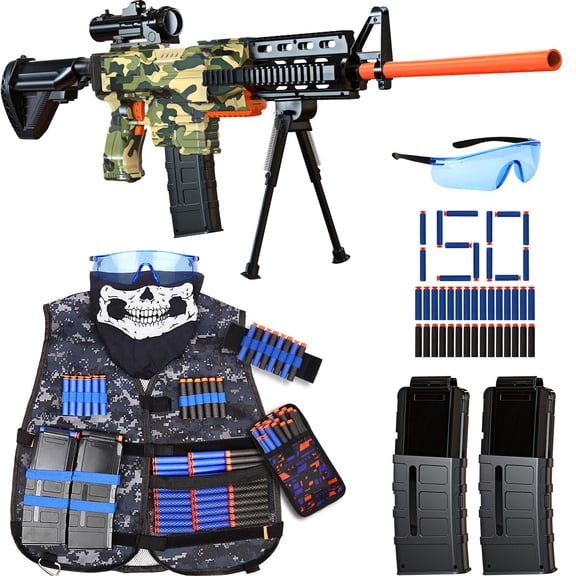 Rifle de francotirador automático Toy Gun Vioofun con chaleco táctico y 150 dardos