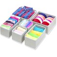 thumbnail image 1 of Simplehouseware Foldable Cloth Storage Box Closet Dresser Drawer Divider Organizer Basket Bins For Underwear Bras, Gray (Set Of 6), 1 of 9