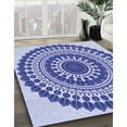 thumbnail image 2 of Ahgly Company Indoor Rectangle Patterned Balloon Blue Area Rugs, 7' x 10', 2 of 6