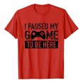 thumbnail image 2 of Men I Paused My Game To Be Here Letter Print Short Sleeve Round Neck Tennis T Shirt Floral Fashion Trend Bottoming, 2 of 2