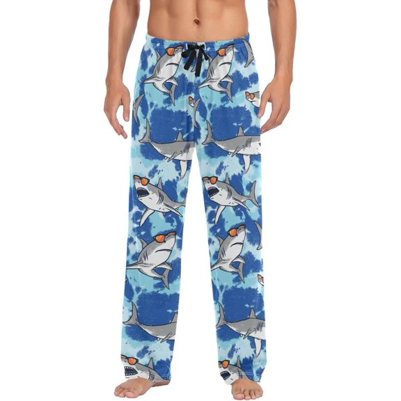 GZHJMY Shark Pajama Pants for Men, Lounge Pants Lightweight Men Pajama Bottoms with Drawstring Pockets, Christmas New Year Birthday Gifts, Medium