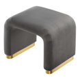 thumbnail image 5 of Accent Stool Chair Ottoman, Grey Gray, Velvet, Living Kitchen Cafe Bistro Hospitality Restaurant, Modern Contemporary Boutique HB36443, 5 of 10