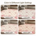 thumbnail image 7 of ODIKA 5'x7' Washable Area Rug Easy Care, Non-Shedding, Pet Friendly, Pink Coquette Ribbon Motif Vintage Cluster Round Shaped for Small Living Room, Bedroom, 7 of 7