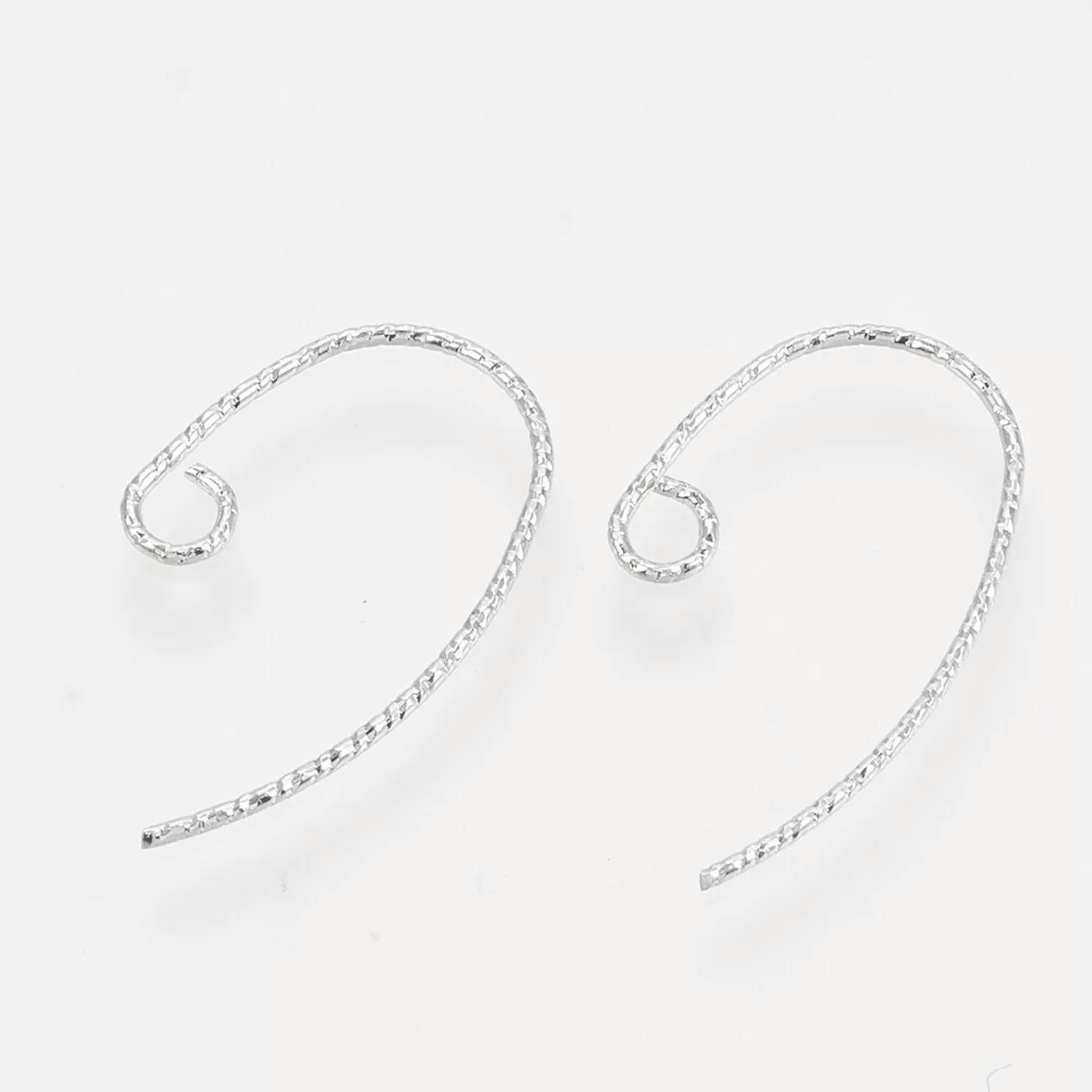 U8MO 200pcs Real Platinum Plated Brass Earring Hooks Dangle Earwire Loop 21x12x1mm