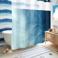 thumbnail image 5 of No Hook Shower Curtain, Blue Ombre Shower Curtains for Bathroom with See Through Top Window, Coastal Beach Modern Abstract Art Waterproof & Washable Bath Curtain 66"x72", 5 of 9