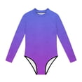 thumbnail image 3 of Swimsuit for Girls, Long Sleeve One Piece Rashguard, Solid Color Beach Vacation Swimsuit for Kids 2-13 Years, 3 of 7