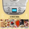 thumbnail image 2 of Bread Maker, 15-in-1 3LB Dough Machine, Nonstick Ceramic Pan Automatic Breadmaker with Gluten Free Setting, Whole Wheat Bread Making, Digital, Programmable, 3 Loaf Sizes, 3 Crust Colors, White, 2 of 6