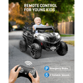thumbnail image 3 of TOKTOO 24V Powered Ride on UTV, One Seater Kid Car w/ Remote Control, Trunk Storage Space-White, 3 of 10