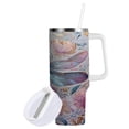 thumbnail image 2 of 30 oz Insulated Stainless Steel Tumbler Double Wall Stainless Steel Tumbler with 2-Way Drinking Watercolor Ornate Dragonfly, 2 of 9