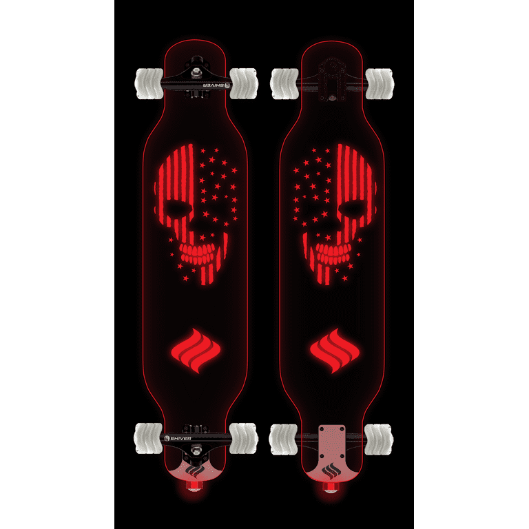 Shark Wheel Clear Skull Complete Longboard with Lights - Walmart.com