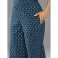 thumbnail image 7 of Janasya Women's Blue Cotton Floral Printed Pant Set, 7 of 7