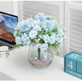 thumbnail image 3 of 3 piezas de rosa, hortensia, flor de rayón, rosa blanca, adorno universal sin jarrón (azul) oso de fresa Electrónica, 3 of 4