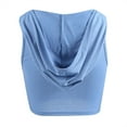 thumbnail image 4 of Lindreshi Crop Tops for Women Women's Casual Low Collar Hooded Sleeveless Garment Pullover Tops Blouse, 4 of 8
