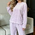 thumbnail image 5 of Gamivast Winter 2 Piece Sets for Women Fleece Long Sleeve Crewneck Top Pants Sleepwear Cozy Loungewear Winter Warm 2 Piece Sweatsuit, 5 of 7