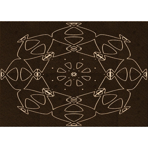 Ahgly Company Indoor Rectangle Patterned Night Black Area Rugs, 7' x 10'