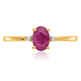thumbnail image 5 of 14K Solid Yellow Gold Diamond Red Ruby Ring April July Birthstone Jewelry, 5 of 8