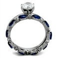 thumbnail image 3 of Luxe Jewelry Designs 2-Piece Stainless Steel Women's Wedding Ring Set with Blue and Clear CZ Stones,, 3 of 4