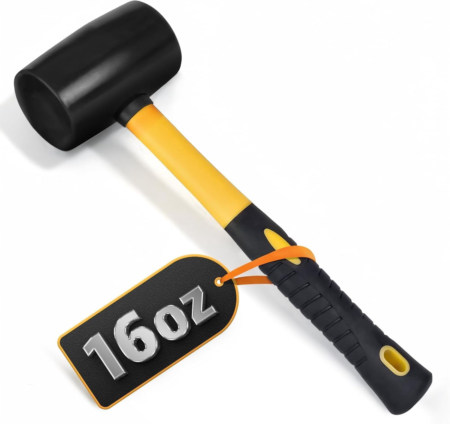 RGHJAR-16 Oz Rubber Mallet Hammer - Rubber Hammer Mallet with Durable and Ergonomic Handle, Anti-Vibrating Design For Efficient Work - Good for DIY, Woodworking, Flooring, Camping and More