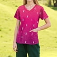 thumbnail image 2 of NAMTYQX Printed Scrub Tops Women Casual Pink Breast Cancer Shirts for Women Hot Pink Size 3XL, 2 of 4