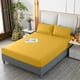 thumbnail image 5 of Sábana Encimera para Cama de Matrimonio de Color Amarillo, Antideslizante, Adecuada para Dormir Desnudo, 5 of 6