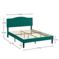 thumbnail image 5 of Taomika, Full Size Tufted Upholstered Platform Bed Frame with Adjustable Height Headboard-Dark Green, 5 of 5