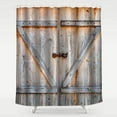 thumbnail image 2 of Small Stall Shower Curtain 36 x 72, Narrow Half Rustic Barn Door Shower Curtain, Western Country Farmhouse Wood Planks American Native Farm Style Bathroom Decor, Washable Polyester Fabric, 2 of 6