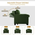 thumbnail image 3 of 3-in-1 Convertible Sleeper Chair Bed, 3-in-1 Sleeper Sofa Chair Lounge Chair with Adjustable Backrest Indoor, Modern Single Sofa Bed Armchair for Living Room Bedroom Office(Green), 3 of 6