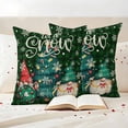 thumbnail image 3 of Christmas Tree Outdoor Waterproof Pillow Covers, Green Gnomes Winter Xmas Snowflake Decorative Square Throw Pillowcase Sofa Cushion Sham for Patio/Couch/Chair, 26"x26" 2 Pack, 3 of 8