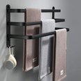 thumbnail image 1 of Toalleros de baño, toalleros negros montados en la pared para ducha y cocina, barras de puerta impermeables con doble gancho Xemadio QH-1409-6, 1 of 7