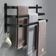 thumbnail image 1 of Toalleros de baño, toalleros negros montados en la pared para ducha y cocina, barras de puerta impermeables con doble gancho Xemadio QH-1409-6, 1 of 7