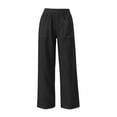 thumbnail image 4 of Oiangi Pants for Women Elastic Waist Straight Leg Pant Fall Casual Daily Wear Trousers with Pockets Black S, 4 of 6