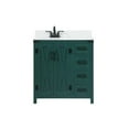 thumbnail image 3 of Elegant Decor Grant 32" MDF Single Bathroom Vanity with Backsplash in Green, 3 of 8