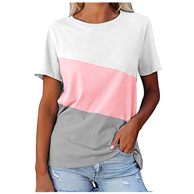 Pompotops Mode T-shirt Décontracté à Manches Courtes et Col Rond pour Femmes