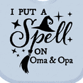 thumbnail image 4 of Inktastic I Put a Spell on Oma and Opa Witch Hat and Broom Boys or Girls Baby Bib, 4 of 4