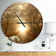 thumbnail image 2 of Designart 'Path To Sunlight In Autumn Forest Modern Wall Clock, 2 of 4