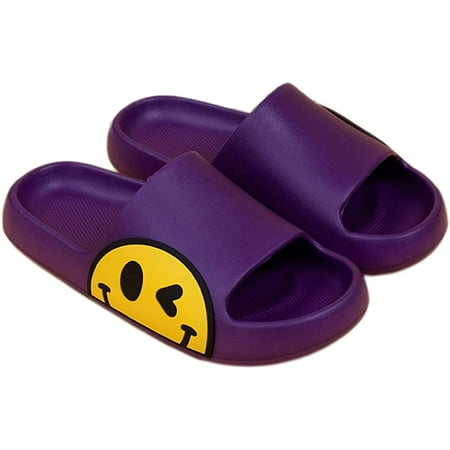 

CoCopeaunt Cute Smile Slippers Unsex Summer Anti-Slip Indoor Outdoor Open Toe Slides Soft Comfortable House Slippers