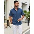 thumbnail image 5 of COOFANDY Men's Summer Casual Short Sleeve Button Down Shirt - Untucked Fit Dress Shirt with Pocket, 5 of 9