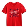thumbnail image 6 of oelaio Girls Boys 4th of July Shirt 250th Anniversary American Flag T-Shirts USA Star Stripes Graphic Tees Independence Day Outfit for Kids Red 5-6 Years, 6 of 6