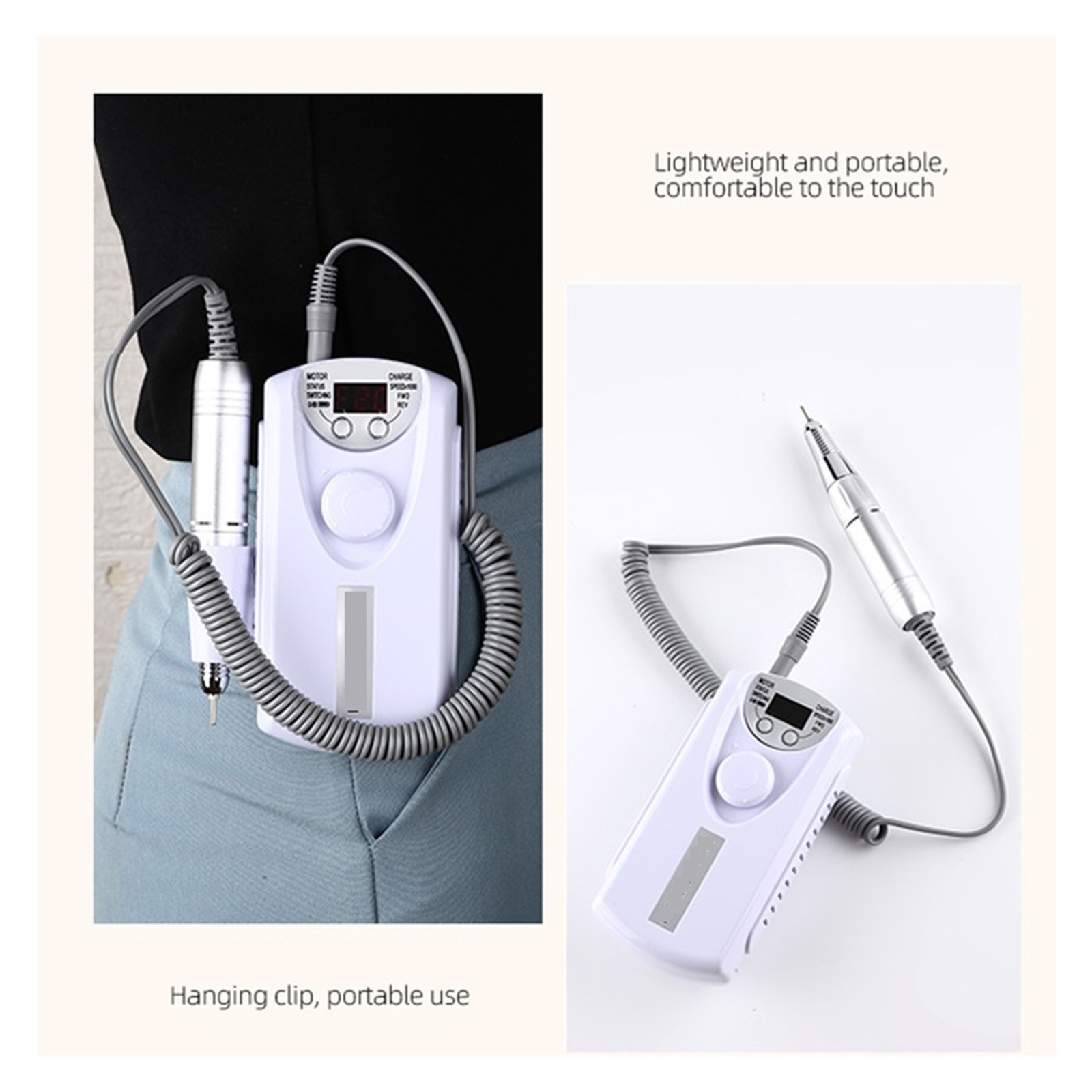 30000RPM Rechargeable Electric Nail Drill Machine With HD LCD Display Nail Master For Manicure Nail Art Tools ,Low Noise