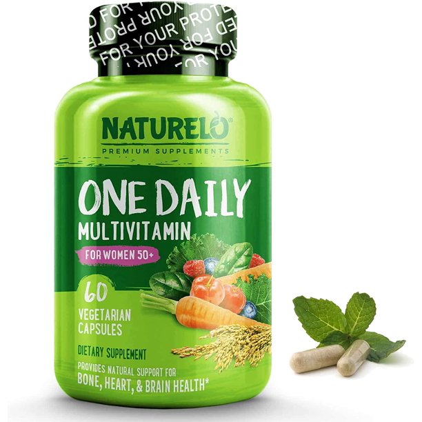 NATURELO One Daily Multivitamin for Women 50+ (Iron Free) Menopause Support for Women Over 50