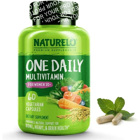 NATURELO One Daily Multivitamin for Women 50+ (Iron Free) - Menopause Support for Women Over 50 - Whole Food Supplement - Non-GMO - No Soy - 60 Capsules