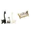 thumbnail image 1 of Estatua de jirafa de cerámica, figura de alce y ciervo, adorno de animal, sofá en miniatura, muebles para casa de muñecas, material moderno de cerámic, 1 of 8