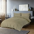 thumbnail image 3 of PiccoCasa 3 Piece Bow Tie Duvet Cover Bedding Set with 2 Pillowcases Twin Khaki, 3 of 6