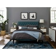 thumbnail image 2 of Contemporary Modern Urban Designer Bedroom Twin Size Tufted Headboard, Fabric, Navy Blue, 2 of 4