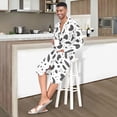 thumbnail image 4 of Dailycode Men Robe Lightweight Soft Bathrobes Kimono Nightgown Cartoon Doodle, 4 of 6