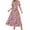 Z4-Hot Pink-summer dresses, variant on Womens Boho Maxi Dersses Short Sleeve Button V Neck Summer Dress Casual Floral Print Ankle Dresses Flowy Swing Dresses