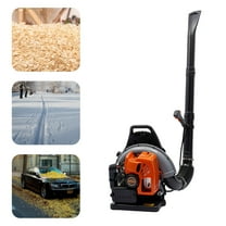 ToppiJoy 2 Stroke 63.3CC Backpack Gas Powered Leaf Blower, Gasoline Backpack Snow Blower, Commercial Single Cylinder Manual Pull Cordless Grass Blower for Lawn Care Snow Blowing Yard Cleaning
